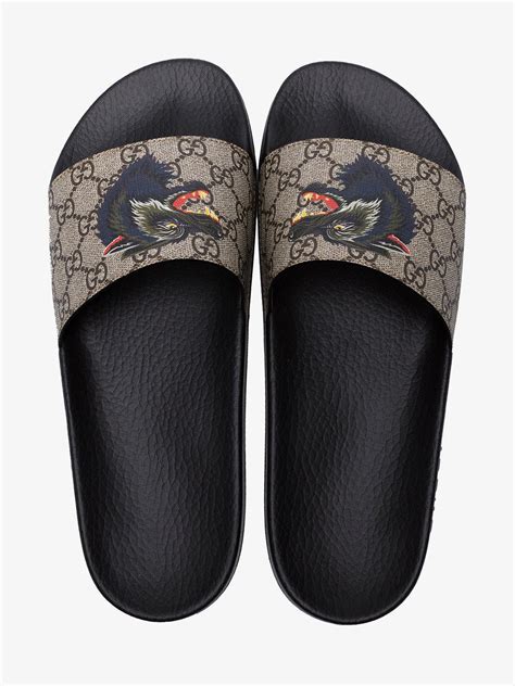 gucci angry wolf slides|Gucci slide sandals.